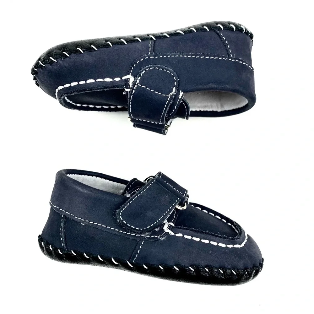 Pediped Infant Navy Moccasin Size 6 - 12 Mo.